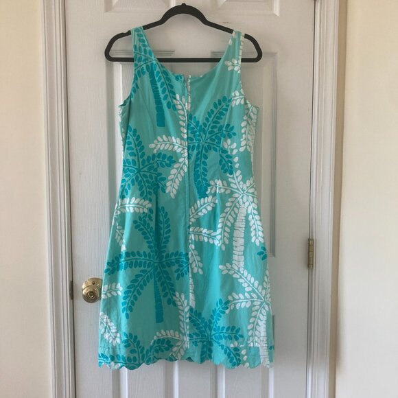Lilly Pulitzer White Label Blue & White Palm Tree Sundress, size 8 - Picture 2 of 7